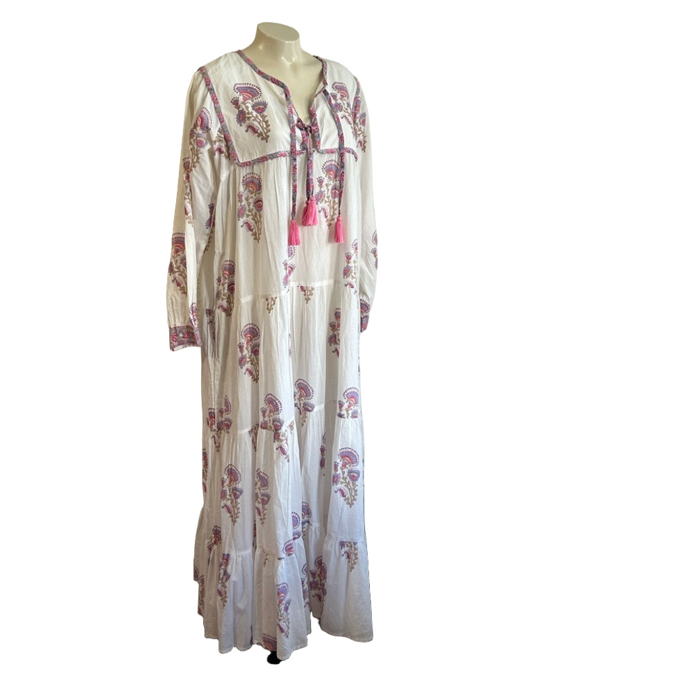 SHADE AMOUR cotton maxi thin Pom Pom dress SMALL NWT as is